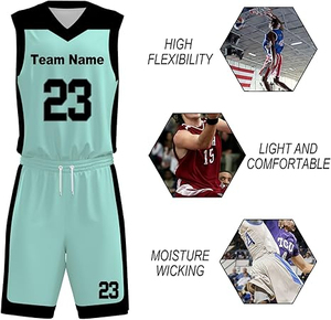 Uniforme de Baloncesto Deportivo Ligero de Diseño Sólido, en Diferentes Colores, con Tela Suave de Poliéster Cómodo - Product Image 6