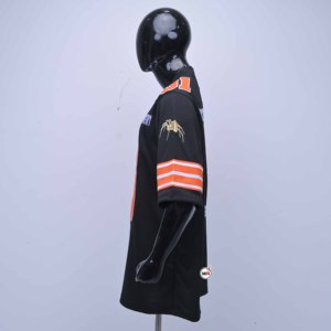 MRI Men's Black American Football Jersey Number 10 Customized Robert Pumpkin Design Sublimated Mesh V-Neck Short Sleeve - Product Image 5