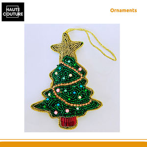 Adornos Colgantes Festivos para Decoración del Hogar de 12 cm de Alto, Origen India, Árbol de Navidad Verde con Estrella Dorada en la Punta, en Oferta - Product Image 2