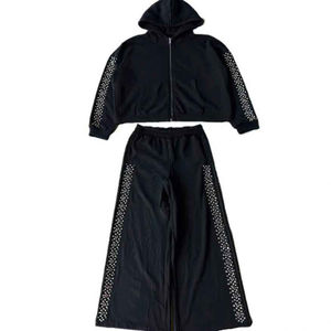 Chándal personalizado con pedrería de alta claridad que ofrece un brillo brillante, una estructura duradera y un diseño elegante y ajustado de alta calidad. - Product Image 6