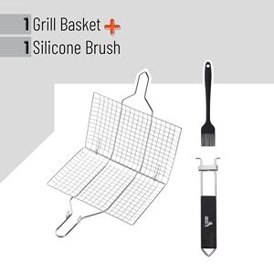 Accessori per barbecue in acciaio inossidabile-cestino per griglia da esterno per pesce e verdure per grigliate e barbecue - Product Image 5