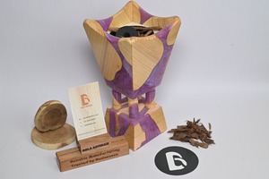 Bela Artisan Luxury Wooden Resin <b>Bakhoor</b> Burner Purple Natural Wood <b>Oud</b> Handmade Arabic Home Decor All-Season - Product Image 3