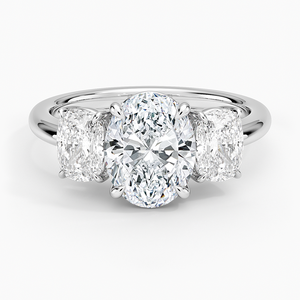 Anillo BOJ 075 con Corte Ovalado, Plata 925, Halo de Diamantes, Anillo Solitario con Piedra de 2ct, Color D, VVS1, Moissanita, Certificado GRA, Precio Bajo - Product Image 1