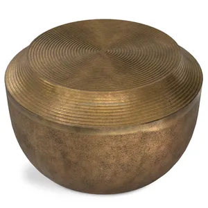 Mesa de Centro de Hierro Contemporánea, Muebles de Primera Calidad, Mesa de Diseño Elegante, Mesa Auxiliar Extraíble de Diseño Costero, Decoración Interior de Lujo - Product Image 1
