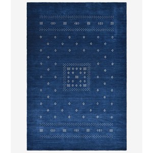 Tapis tribal bleu marine moderne, tissé à la main, géométrique, en laine marocaine, style minimaliste pour salon, chambre et décoration intérieure - Product Image 1