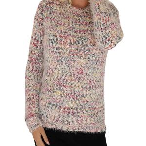 Direct Factory Supply Women's Casual Thin Flat Knitted Pullover <b>Jumper</b> Long <b>Sleeve</b> Viscose Nylon Sweater Logo Front New Arrival - Product Image 5