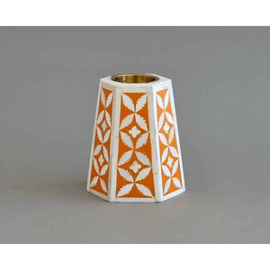 High Quality Custom Moroccan Design Metal Candle Holders Handmade Best Bone Inlay Color Tableware for Home Decor Natural <b>Crafts</b> - Product Image 1