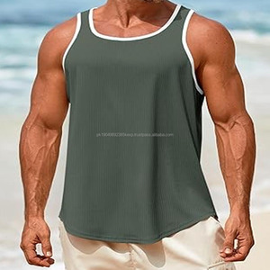 High Quality Breathable Gym Plus Size Tank <b>Top</b> For <b>Men</b> Casual Solid Color Knitted Fabric <b>Men</b> Tank <b>Top</b> - Product Image 4