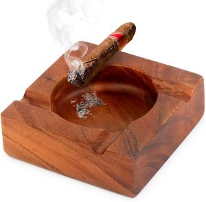 Cenicero de madera clásico portátil hecho a mano F.W. Export con borde natural, para cigarros/cigarrillos, ideal para el hogar, restaurantes y hoteles. - Product Image 1