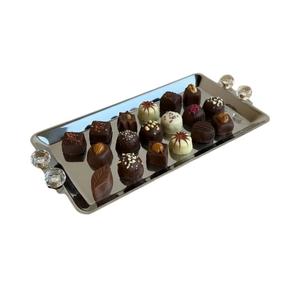 Bandeja de chocolate decorativa para el hogar al por mayor, bandeja de servir de metal dorado de alta calidad con asa para uso en hoteles y restaurantes, precio más bajo - Product Image 5