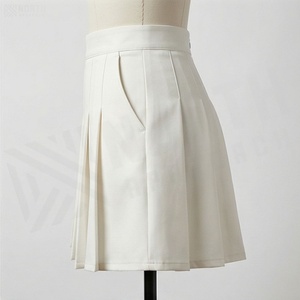 Women Pleated <b>Mini</b> Skirt Solid Color Satin Regular Waistline All Seasons Wear - Product Image 3