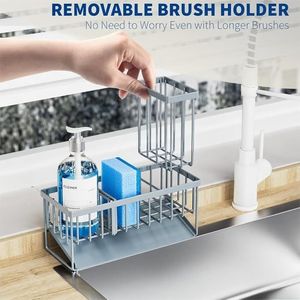 Organizzatore per Lavello con Portaspazzole e Portasponge in Acciaio Inox 304 Antiruggine, Soluzione di Stoccaggio per Dispenser di Sapone da Cucina - Product Image 2