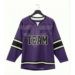 Camiseta de Hockey sobre Hielo Blanca, Tejido de Malla Premium, Unisex, Corte Adulto, Manga Corta, Transpirable, Tallas Grandes, Personalizable para Equipos - Product Image 4