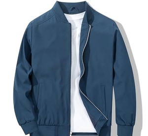 <b>Men</b> Bomber <b>Jacket</b> Wholesale <b>Casual</b> Zip Front <b>Lightweight</b> Ribbed Collar Cuff Fashion Outerwear Relaxed Fit Daily - Product Image 2