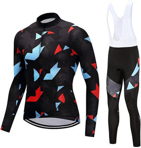 Conjunto de Ropa de Ciclismo para Hombre OEM, Sublimado, Camiseta de Manga Larga Transpirable, Culotte de Ciclismo con Pantalones Acolchados - Product Image 1