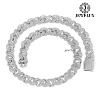 Cadena cubana premium con incrustaciones de moissanita, plata 925, chapado en oro de 14K/18K, joyería de lujo estilo hip hop al por mayor