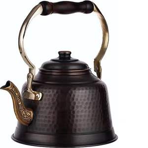 Hammered Copper Tea <b>Kettle</b> <b>Wooden</b> Handle Vintage Metal Teapot <b>Stove</b> Top Water <b>Kettle</b> Durable Kitchen Tea Pot Gift - Product Image 1