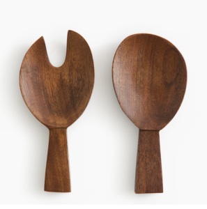 Fork and Spoon Acacia Wood Salad Bowl and Servers Set Customized Sustainable Eco-Friendly Salad Serving Utensils Cutlery Dinner - Product Image 2