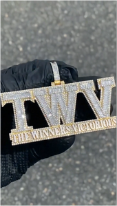 Colgante de Letra Estilo Hip Hop con Incrustaciones de Moissanita, Plata de Ley 925, Corte Brillante Redondo, Personalizable, Chapado en Oro de 14K, Joyería Fina - Product Image 2