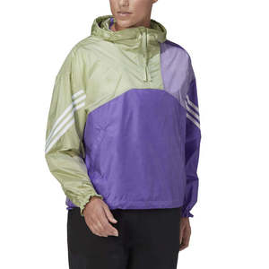 Veste coupe-vent légère pour femme, color block, à capuche et demi-zip, style sport, rétro, pour activités de plein air, course et entraînement - Product Image 1
