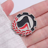 Broches en émail anti-fascistes personnalisées, motif drapeau noir et rouge, pour garder la paix, badges de revers, bijoux en métal, lettres, cadeau pour amis