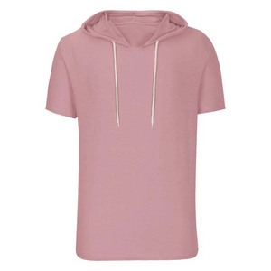 Sudadera con Capucha Morada Sólida de Manga Corta para Hombre, Estilo Casual con Cordón Ajustable - Product Image 4