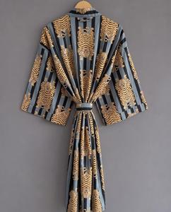 Bata Kimono con Estampado de Dibujos Animados para Mujer, Camisón de Verano de Algodón Suave y Transpirable, Vestidos Casuales con Cuello en V Hechos a Mano ODM - Product Image 2