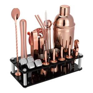 Juegos de herramientas de barman de acero inoxidable hechos a mano con soporte de madera para fiestas, juegos completos de herramientas de bar para cócteles - Product Image 3