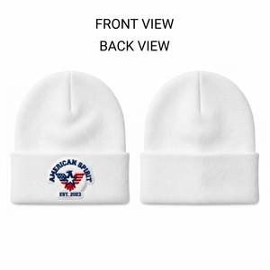 Bonnet unisexe ajustable en acrylique premium vert forêt 250 GSM avec revers et logo brodé personnalisé - Product Image 1