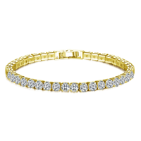 Nouveau Bracelet Tennis Élastique en Zircon Coréen 2026 pour Femme, Style Tendance Luxe Léger, Bijou Électroplaqué B86 Anniversaire