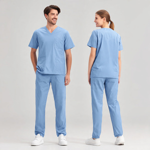 Hospital Medical Unisex <b>Scrub</b> Suits Knitted Breathable Comfortable Customized Color & Logo High Quality Nursing Uniform Sets - Product Image 1
