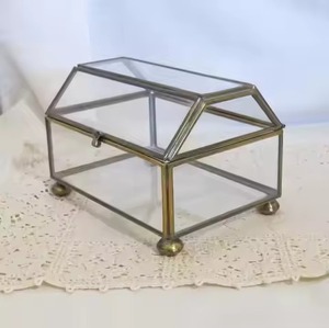 Decorative Metal & Glass Jewelry <b>Box</b> Elegant <b>Trinket</b> Storage Container for Rings Earrings Necklace Bracelet Dresser Decor - Product Image 5