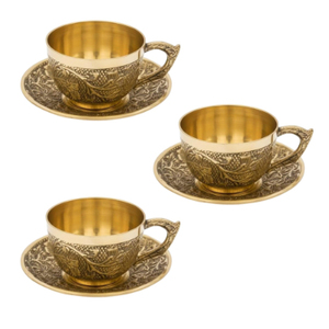 Unique Design Metal Tea Coffee <b>Cup</b> and <b>Saucer</b> in Brass Gold Finished Best Quality Tabletop Serving Tea <b>Cup</b> and <b>Saucer</b> - Product Image 6