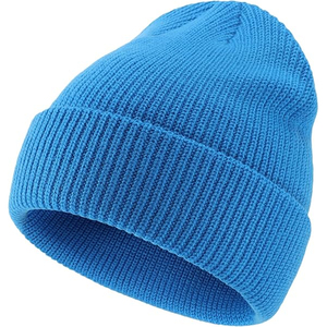 Wholesale White Plain Beanie Hat Rib Knit <b>Winter</b> <b>Cap</b> Unisex Soft Warm Stretch Skull <b>Cap</b> Custom Logo Hat - Product Image 2