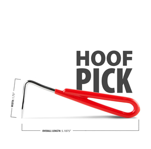 Equine Horse Hoof Pick with Red Coated Handle for Horses, Ponies, and <b>Miniatures</b> Durable Grooming Tool for Hoof Cleaning, Tack - Product Image 2