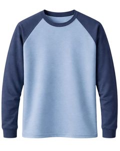 เสื้อยืดแขนยาวทรงแร็กแลนผู้ชายแบบสั่งทำพิเศษ ผ้าฝ้ายผสมโพลีเอสเตอร์ คอกลม สวมใส่สบาย แขนเสื้อตัดสีสไตล์เบสบอล รับผลิตเสื้อผ้า OEM - Product Image 1