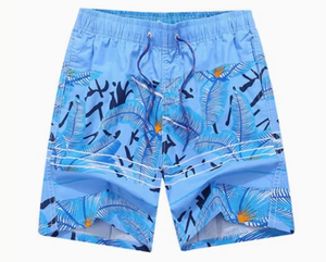 <b>Mens</b> Blue Printed Board Shorts Quick Dry Drawstring Casual Swim <b>Trunks</b> with Sublimation Design - Product Image 4