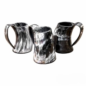 Pichet à boire en corne avec poignée, fait main, décoratif, traditionnel, rustique, pour servir l'eau, le lait, le jus, le thé à la maison - Product Image 2