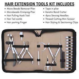 Set de Accesorios para Extensiones de Cabello de Salón: Micro-Link, Cuentas de Sujeción Fuerte, Pinza para Remover, Cortador de Adhesivos, Gancho para Cabello, Enhebrador - Product Image 1