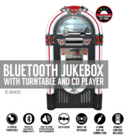 Enceinte Bluetooth rétro FM PHONO CD avec grand éclairage LED personnalisé JUKBOX, enceintes de fête 50w+50w avec caisson de basses, enceinte sans fil