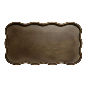 Plateau décoratif en bois avec poignée, plateau de service rectangulaire en bois pour le petit-déjeuner au lit, plateau décoratif en bois - Product Image 2
