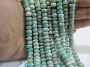 ลูกปัดอเมซอนไนต์ธรรมชาติทรงรอนเดลล์เคลือบสีมิสติก AB ขนาด 7-8 มม. ความยาว 13 นิ้ว - Product Image 4