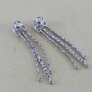 Pendientes Colgantes de Diamantes Naturales 1.88 Cttw, Plata de Ley 925, Color G-H, Engaste de Garras, Joyería de Moda para Bodas, Venta al por Mayor - Product Image 3