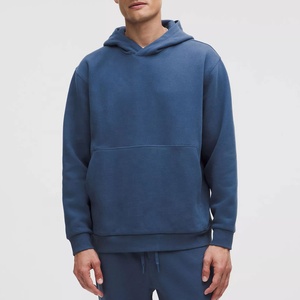Sweat-shirt unisexe à capuche rouge zippé en polaire unie, séchage rapide, avec poche, coupe ample, manches classiques, tricoté pour l'hiver, 100% coton Econex - Product Image 2