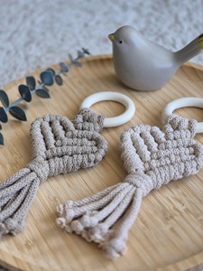 Anneau de serviette en macramé en forme de cœur, parfait pour la décoration de table de dîner romantique, la mise en scène de table de mariage et la décoration de table de café. - Product Image 2