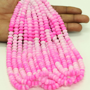 ลูกปัดโอปอลสีชมพูทรงรอนเดล: อัญมณีเนื้อเรียบสำหรับทำเครื่องประดับ - Product Image 2