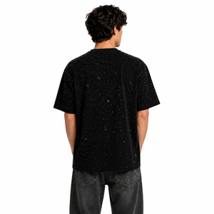 Camisetas de Algodón de Alta Calidad para Hombre, Tallas Grandes, con Diseño Personalizado de Pedrería, Estilo Urbano, Venta al Por Mayor - Product Image 4