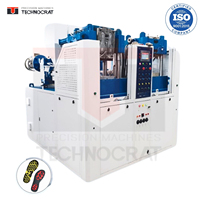 Machine de moulage de semelles bicolores TECHNOCRAT TPR, contrôlée par PLC, moteur haute performance, 140 paires/heure, 440V, garantie 1 an, réservoir d'huile 350L