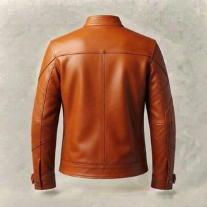 Custom Men's PU <b>Leather</b> Bomber Flight <b>Jacket</b> <b>Plus</b> <b>Size</b> Waterproof Breathable Eco-Friendly Windproof Winter Coat OEM Front - Product Image 6