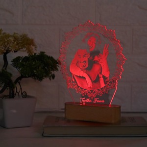 Best Quality Round Photo LED Lamp with Personalized Image Name Night <b>Light</b> for Bedroom and Living Room Available For Sale - Product Image 3